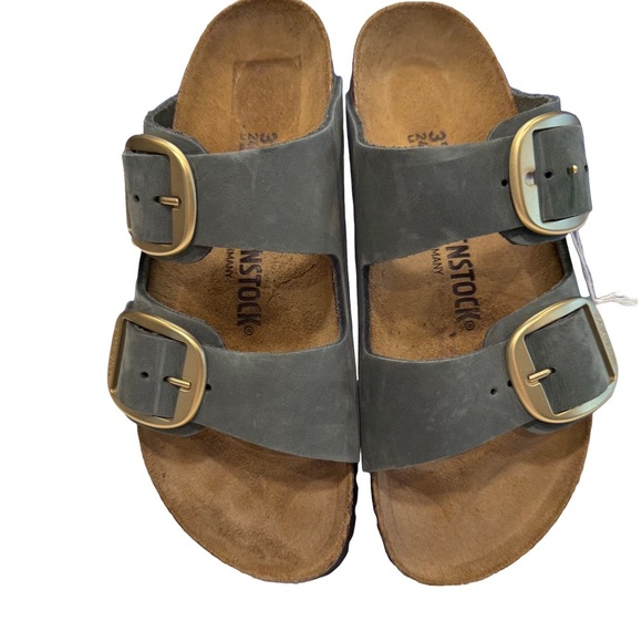 Birkenstock New w/ Box Women’s Arizona Big Buckle Thyme Nubuck Leather Sz 6 - Picture 2 of 12